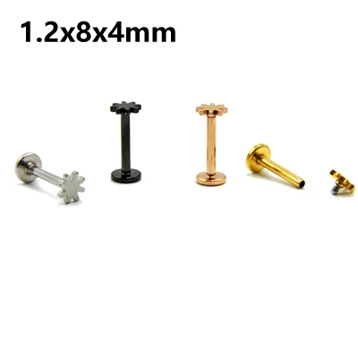 1.2x8x4mm Sun BOG-1PC 316L хирургическая сталь Сердце шар Луна Лабрет Стад кольцо ушной хрящ шарик губы кольцо серьги пирсинг ювелирные изделия - Окраска металла: 1.2x8x4mm Sun