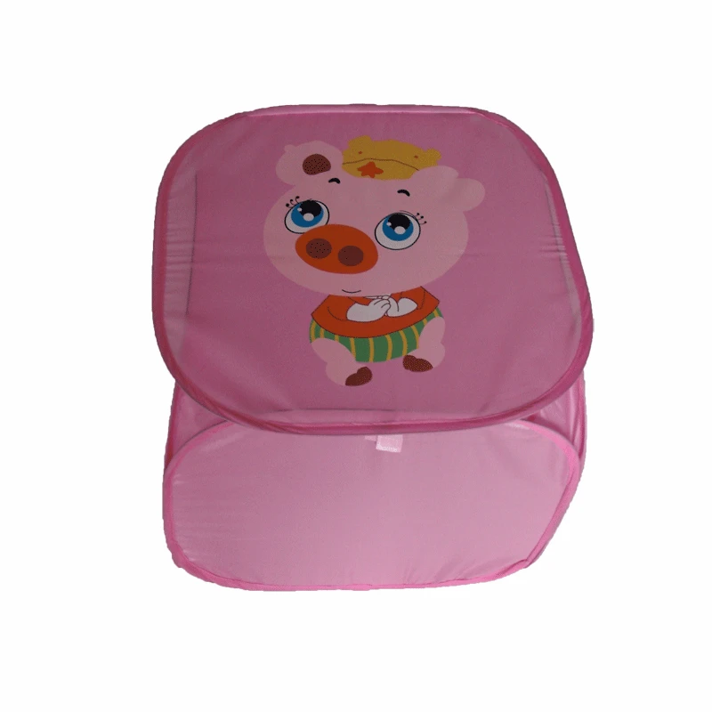 Pink pig Четверка покрытая симпатичным животным мусором коробка для хранения большая корзина для хранения белья Прачечная детская корзина для хранения игрушек - Цвет: Pink pig