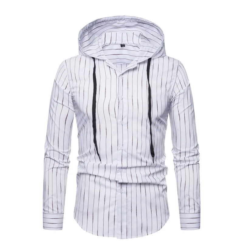 T-shirt for men 2019 Autumn Breathable Long-sleeve Cotton Shirt Casual Men's clothes Striped Tees with Hat S-XXL Clothing C08 | Мужская