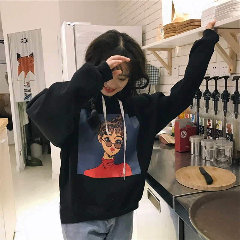 YouGeMan осень зима женские хип хоп Кофты Толстовки корейский Ulzzang Harajuku с длинным рукавом флис с капюшоном Пуловеры Топы Femme