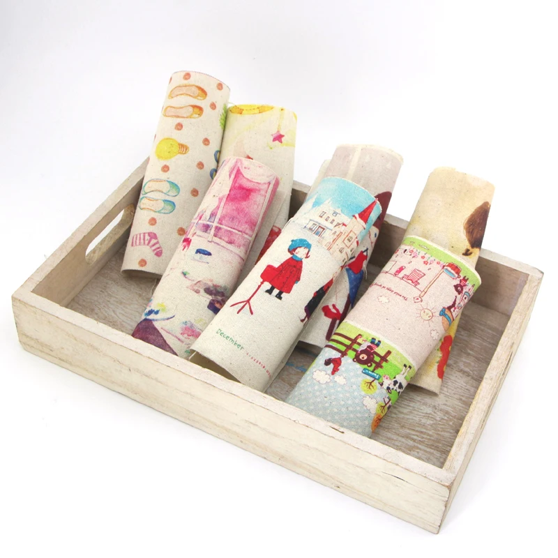 6 шт./лот 15 х20 см хлопковая холщовая ткань для шитья лоскутного декоративная