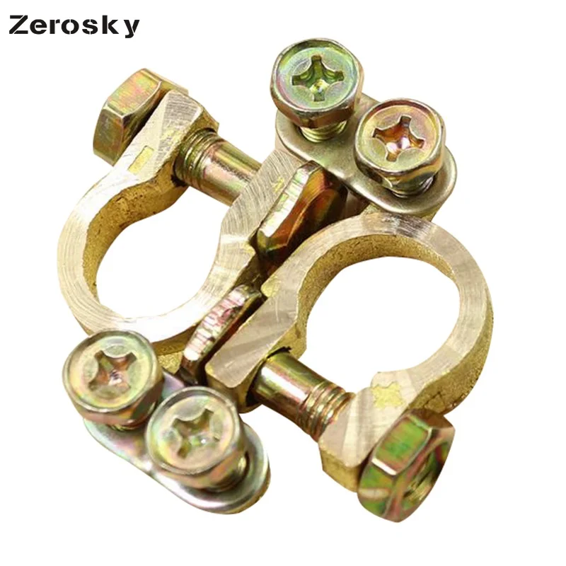 2 шт. новый авто замена батарея терминал зажим зажимы латунь разъем золотой