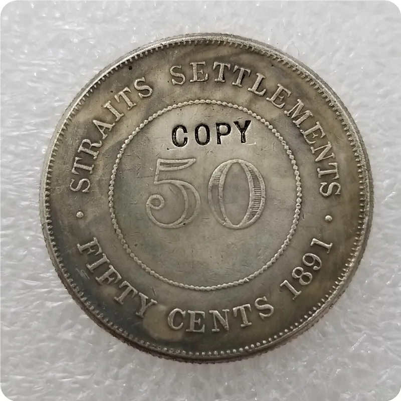 1886-1901 проливов королевы Виктории 50 процентов копии монет - Цвет: 1891