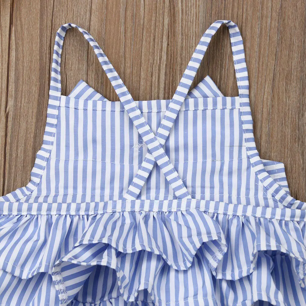 Комбинезон в полоску для новорожденных летняя детская одежда маленьких девочек