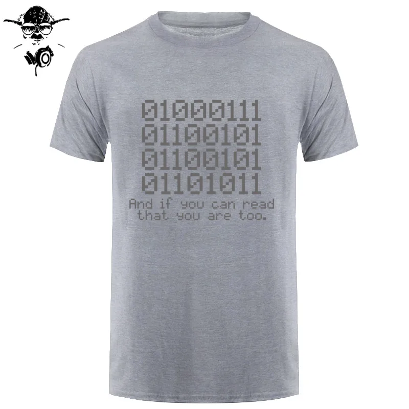 0100 бинарная футболка код Geek Nerd Tech Computing слоган подарок Забавный подарок 123t модные мужские футболки с круглым вырезом футболки - Цвет: gray gray