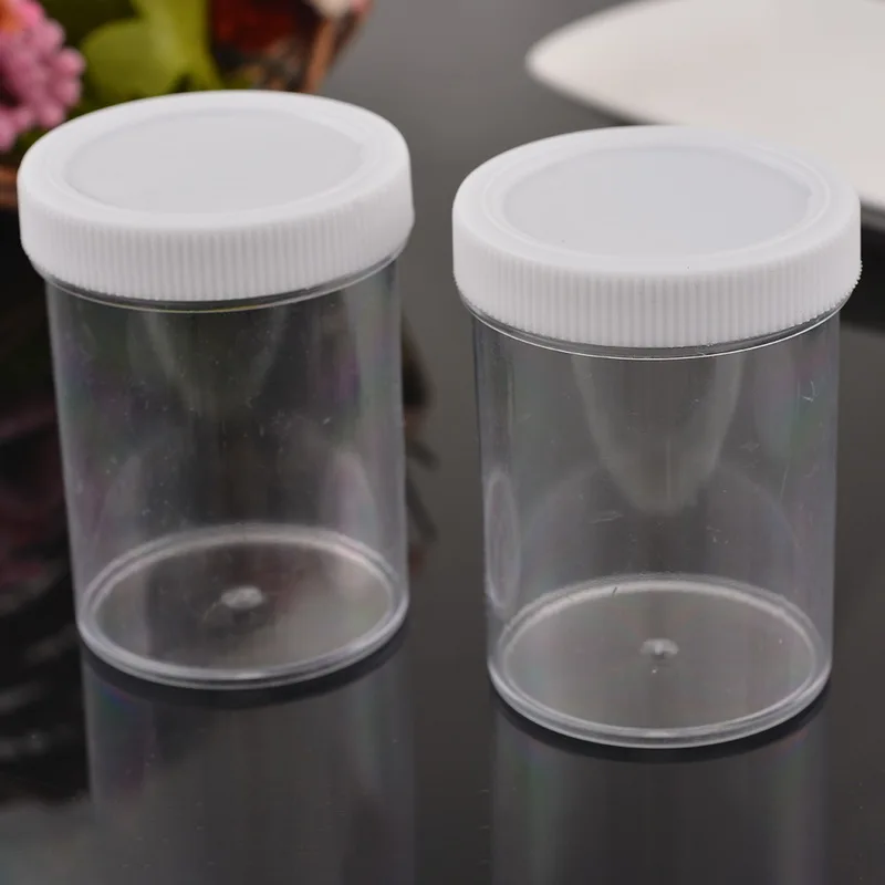 Hoomall 1PC 120ml White Cover Supplies Widemouth Bottle Storage Transparent Jar Plastic Party Packaging Box Case | Дом и сад