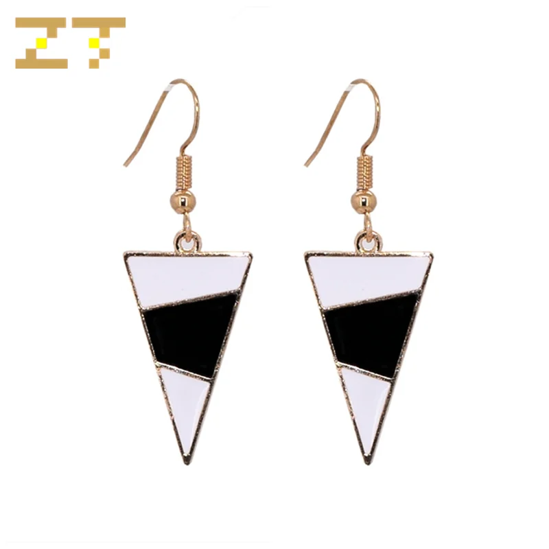 Горячая Распродажа Модное Длинное эффектное черно белое геометрическое Золотое