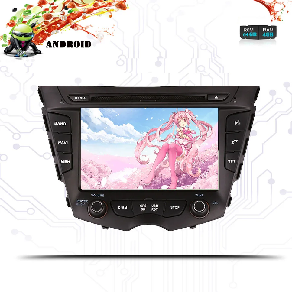 Android 9 0 Восьмиядерный PX5 4 Гб RAM 64 ROM подходит для Hyundai Veloster 2011 2016 автомобильный DVD