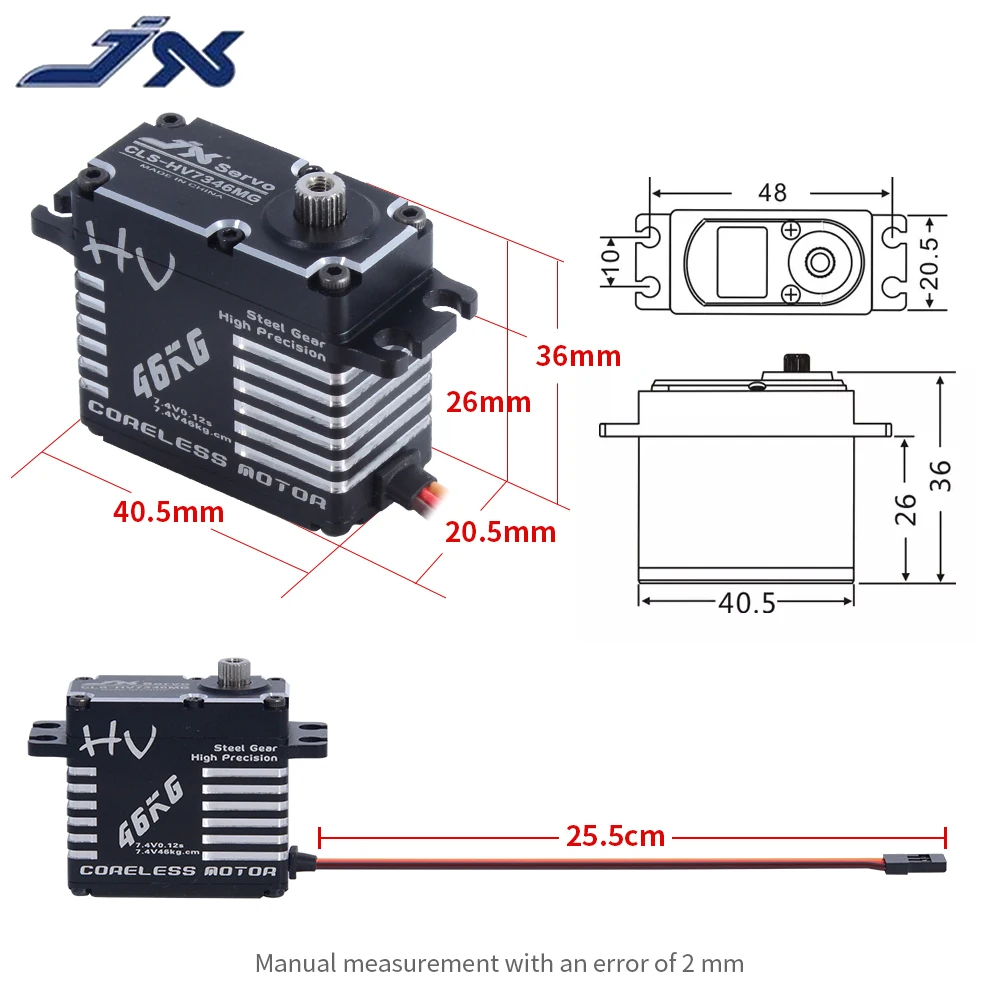 JX CLS HV7346MG 6 7 4 V 46 кг Водонепроницаемый HV Сталь Шестерни полный ЧПУ Алюминиевый