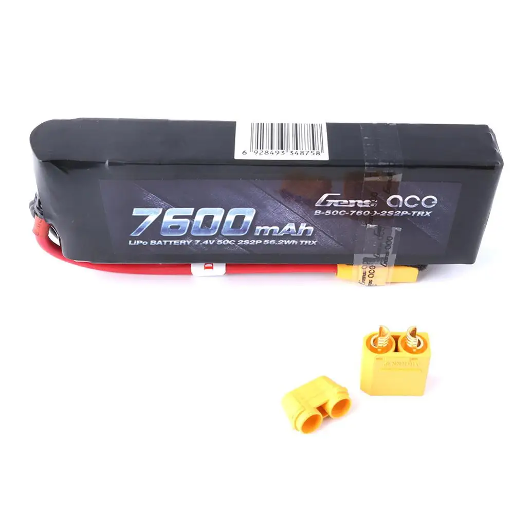 Gens ace 2S Lipo Аккумулятор 7,4 V 7600mAh RC автомобильный аккумулятор для Traxxas 50C с TRX вилкой батарея для RC TRXXAS REVO 1/10 1/8 автомобиля