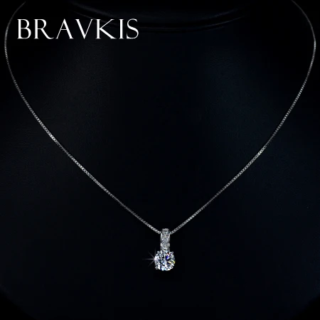 Женское колье чокер BRAVEKISS маленькое ожерелье с цирконием ААА Круглый Кулон