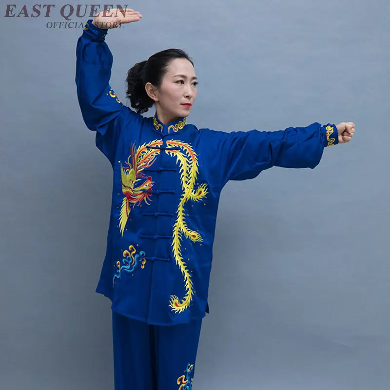 Синяя форма кунг фу Тай Чи новинка 2019 одежда с вышивкой Феникса униформа Nanquan Wushu