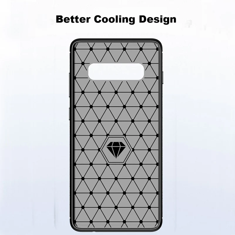 Shockproof Phone Case For Samsung Galaxy S10 S10E Plus S9 S8 Carbon Fiber TPU Drawing |