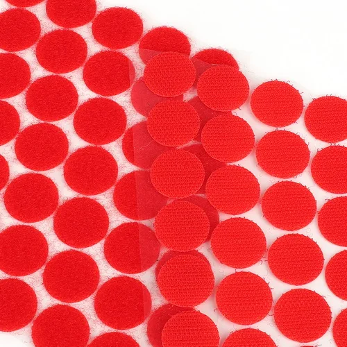 Red 20mm 100 пар 10 мм/15 мм/20 мм/25 мм/30 мм клейкая крепежная лента Dot крюк и петля Волшебная Наклейка круглая прочная самоклеящаяся крепежная лента - Цвет: Red 20mm