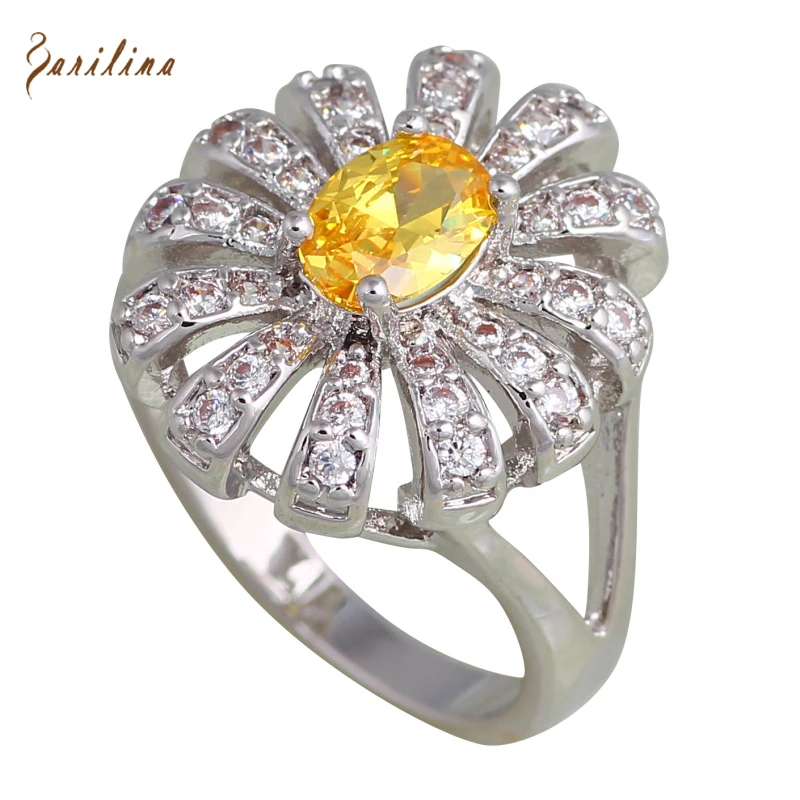 Свадебные аксессуары серебряный цвет ювелирные изделия желтый CZ кольца для