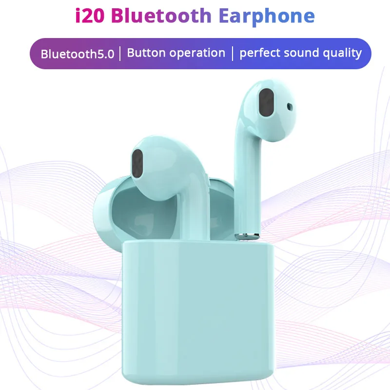 Bluetooth наушники i20 TWS Беспроводная Bluetooth 5,0 гарнитура супер бас беспроводные наушники для iPhone x 7 8 для Xiaomi redmi note 7