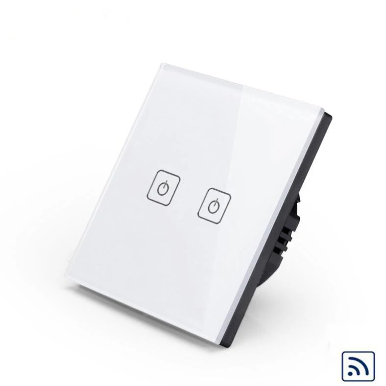 2 Gang Switch ЕС/Великобритания Стандартный 1/2/3 Беспроводной дистанционного Управление светильник переключатели, система автоматического управления "умный дом" RF433 дистанционного Управление настенный сенсорный переключатель - Цвет: 2 Gang Switch