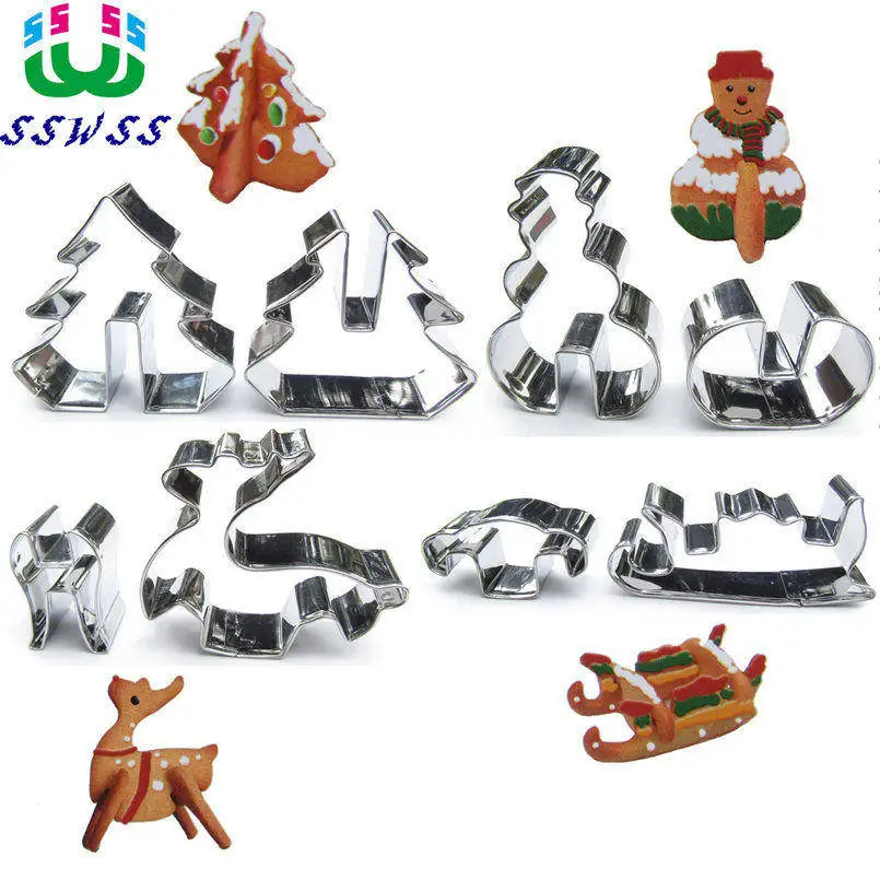 3D Рождественская серия для украшения тортов набор инструментов резки помадки