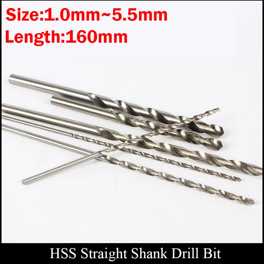 

1.6mm 1.7mm 1.8mm 1.9mm 2mm 2.1mm 2.2mm 160mm Extra Long Metal Wood Plastic High Speed Steel HSS Straight Shank Twist Drill Bit