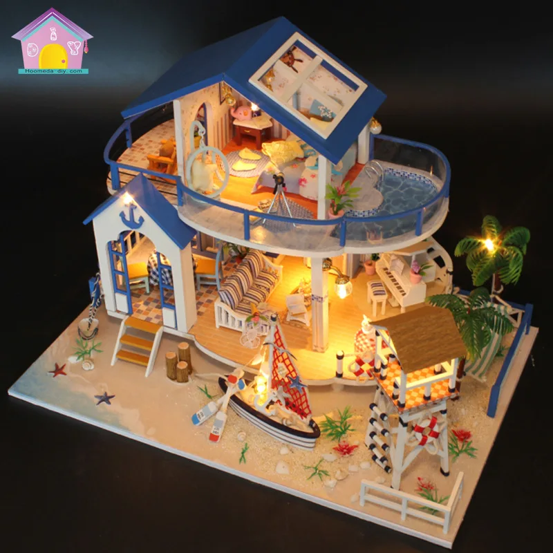 Кукольный дом мебель Diy Миниатюрный пылезащитный чехол 3D Деревянный Miniaturas кукольный домик игрушки супер роскошные подарки на день рождения коробка театр Каса