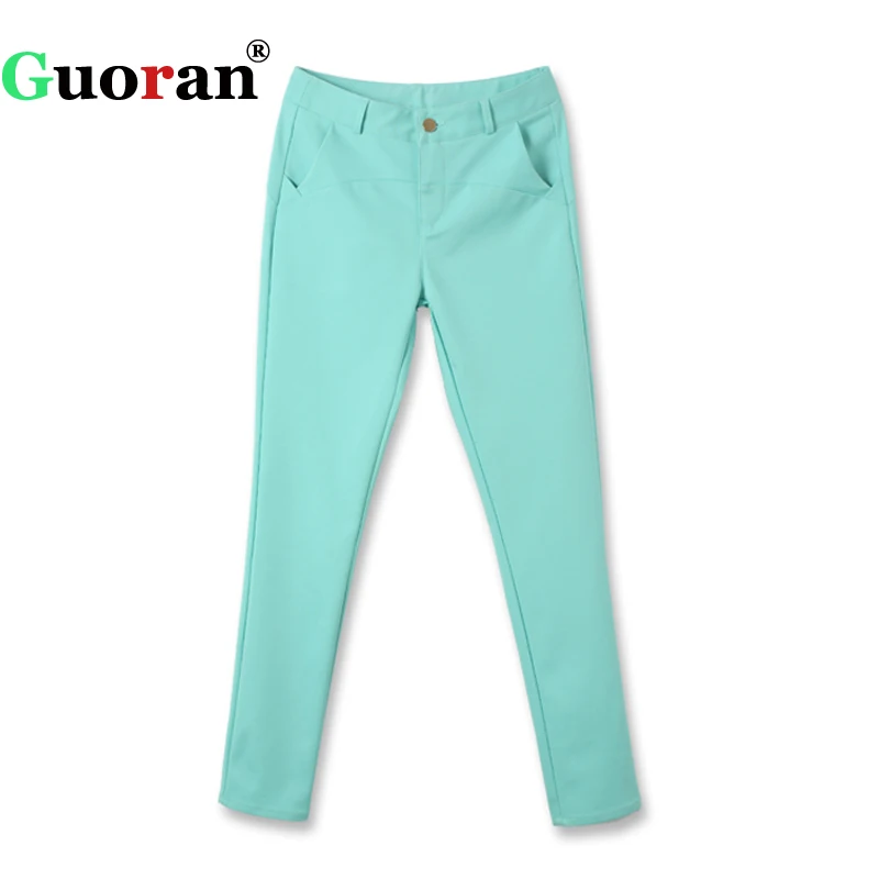 {Guoran} женские узкие брюки офисные повседневная обувь ботильоны длина мотобрюки 2XL