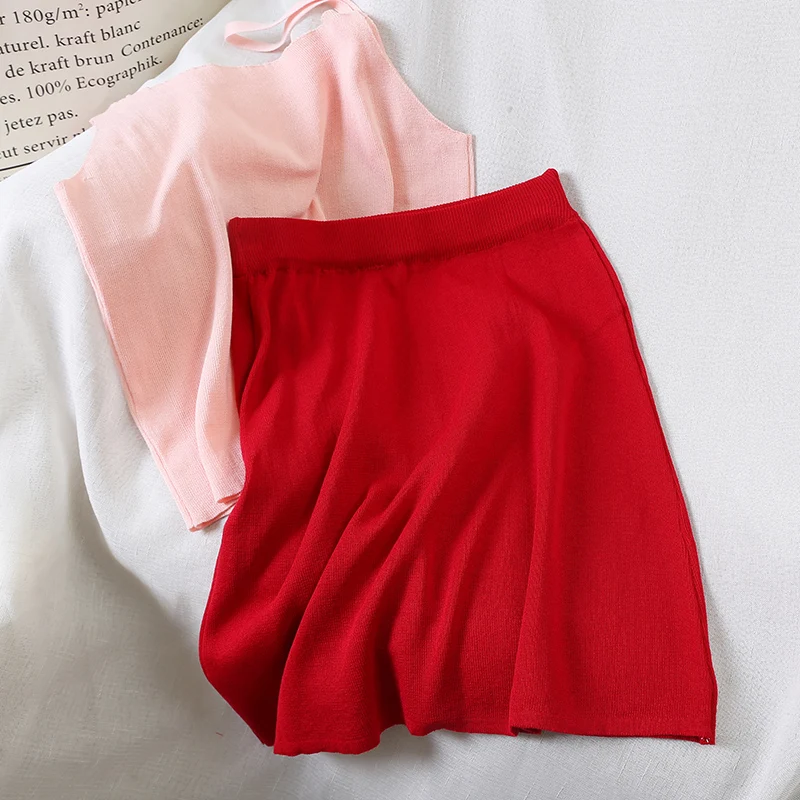 2019 Новый Модный женский комплект из двух предметов летний жилет без рукавов +