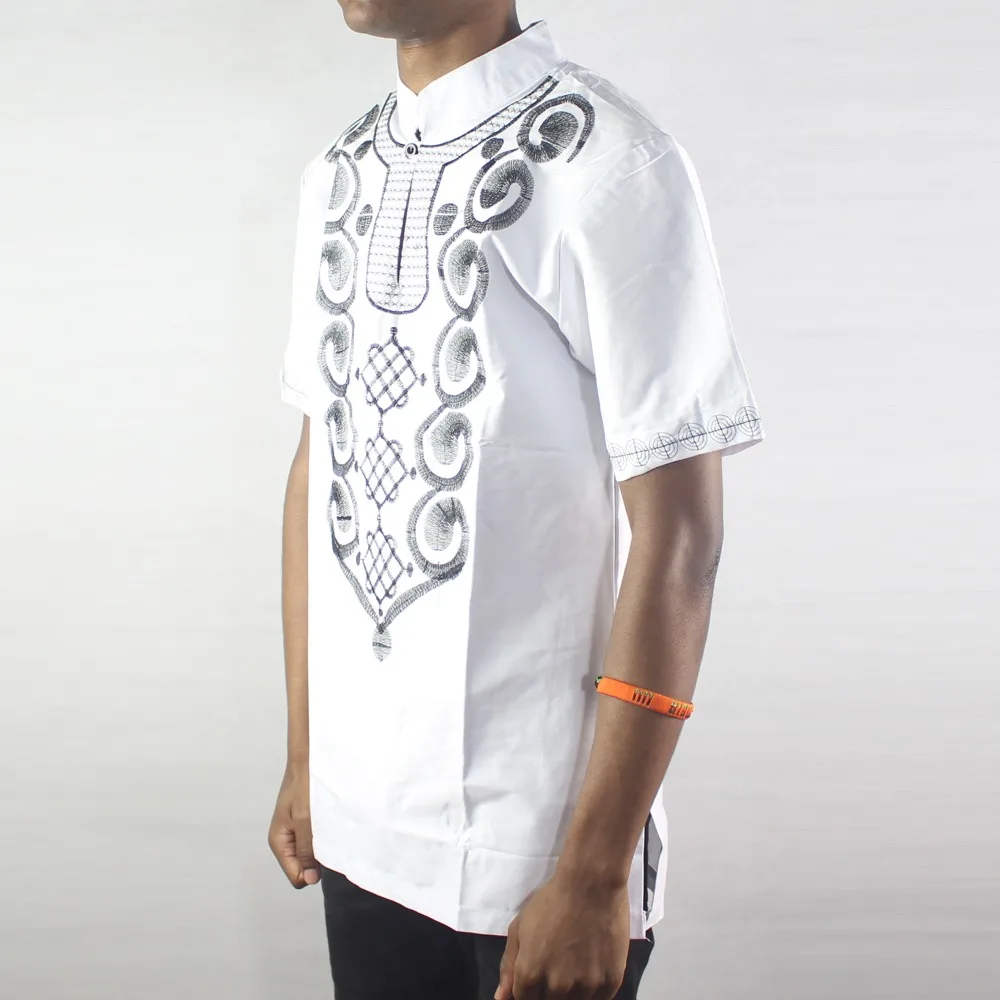 Африка белая Этническая культура вышивка мужские топы с коротким рукавом Кафтан