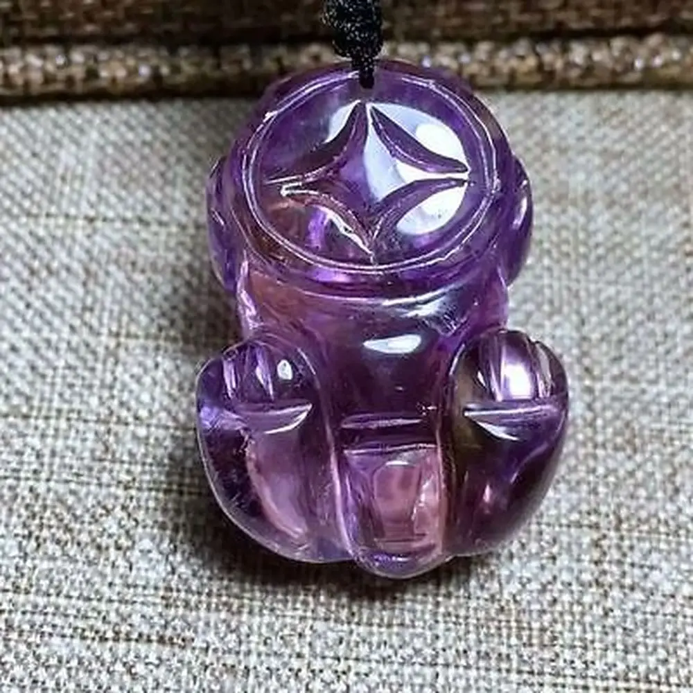 Genuine Natural Ametrine Gemstone Pi Xiu Shape Woman Pendant AAAAA 48x28x19mm For Lady Man Power Healing Stone | Украшения и