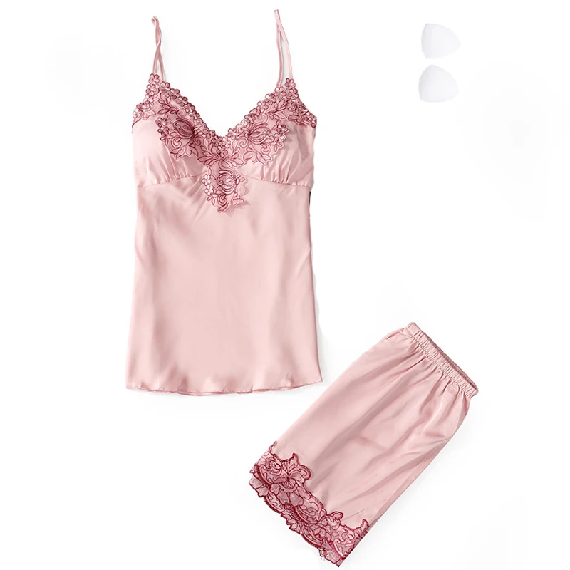 pink set Fiklyc нижнее белье Мягкие Сексуальные Женские Подтяжки пижамы наборы мода Новое поступление Лето Без Рукавов ночное белье наборы для женщин - Цвет: pink set