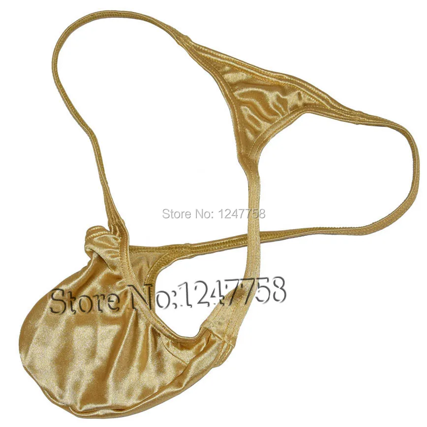 Супер пикантные мужские блестящие микро стринги благородный выпуклый мешок