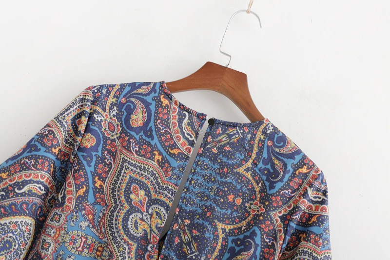 Женский комбинезон повседневный синий с принтом лето 2019|Женские комбинезоны| |