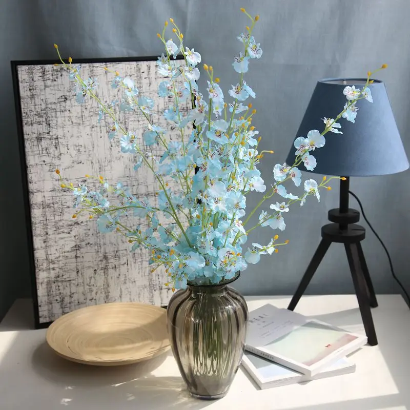 5 шт. искусственные цветы шелковая Орхидея растение ветви танцующая для дома