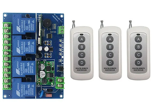 DC12V 24V 36V 48V 4CH 30A RF Беспроводная система дистанционного управления передатчик +