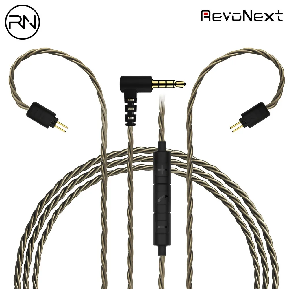 Аудио кабель RevoNext 2 Pin 0,78 мм Съемный Hifi аудио кабель 3,5 мм Модернизированный кабель для наушников для QT2/QT2S/QT3/QT3S/RX8/RX8S/QT5