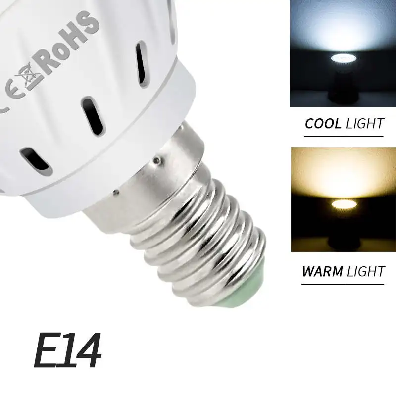 E14 E27 светодиодный светильник 220V Точечный светильник светодиодный GU10 Светодиодная лампа-кукуруза E14 точечный светильник лампа MR16 Bombillas светодиодный 3W 5 Вт 7 Вт энергосберегающие лампы светильник ing B22 2835 - Испускаемый цвет: E14