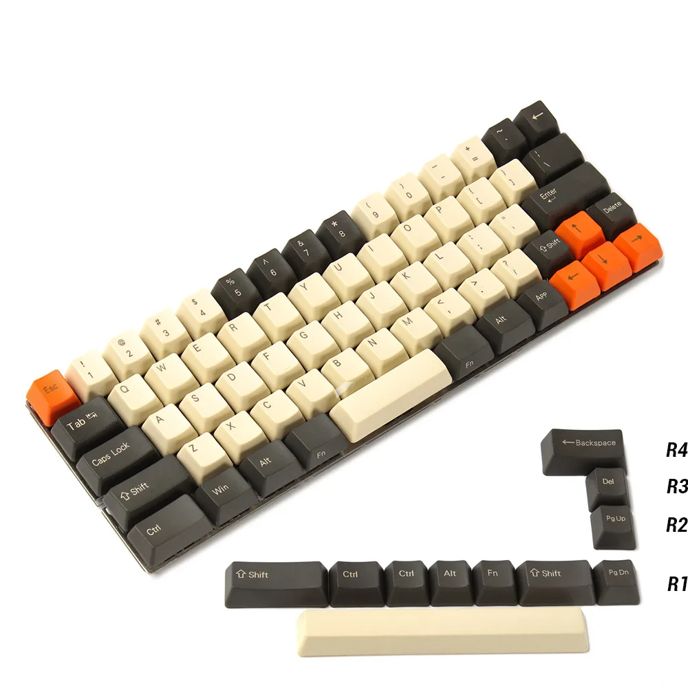 

YMDK Carbon 64 68 Minila Keyset Thick PBT OEM Profile Keycaps For Filco Minila YD60M XD64 GK64 Tada68