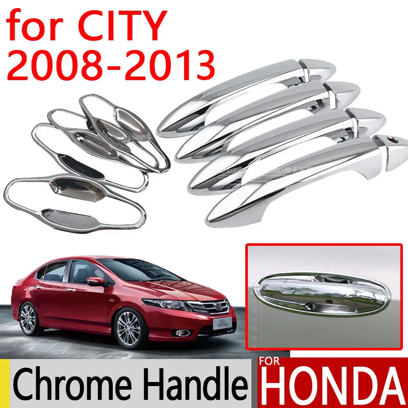 Аксессуары для Honda City 2008 2013 хромированные покрытия дверных ручек роскошные
