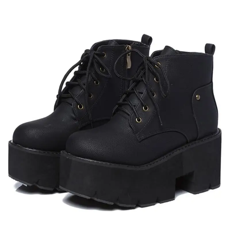 FragrantLily осенне-зимние женские ботинки с круглым носком на рифленой подошве martin