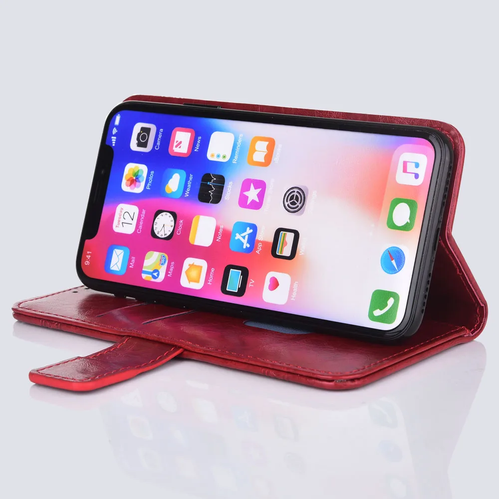 

Flip Leather Case For Alcatel 3 2019 Fundas Printed Flower 100% Special wallet stand case with Strap