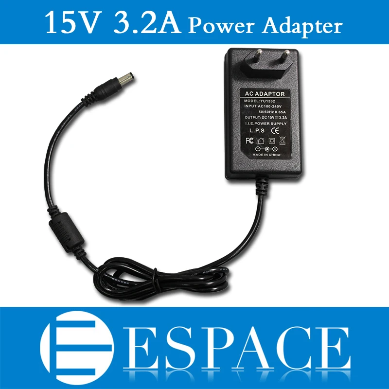 

100pcs/lot New 15V 3.2A 48W Power Supply AC 100-240V To DC Adapter For 5050 3528 Led Strips with US/EU plug free DHL