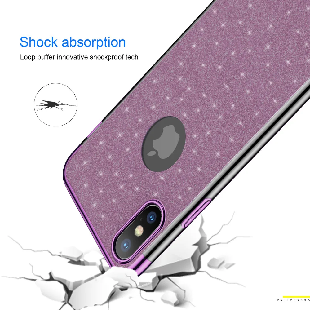 Ascromy для IPhone X Case Блеск искристый Блестящий Для женщин девочек Coque чехол iPhone 7 Plus 8 6