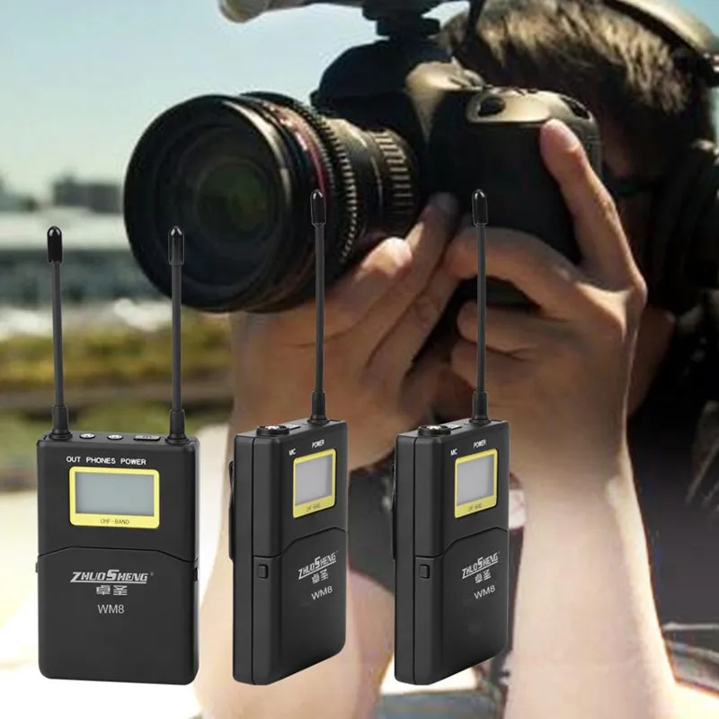 ZhuoSheng WM8 uhf Lavalier Wiireless Микрофон Студийный микрофон для видеокамеры | Электроника