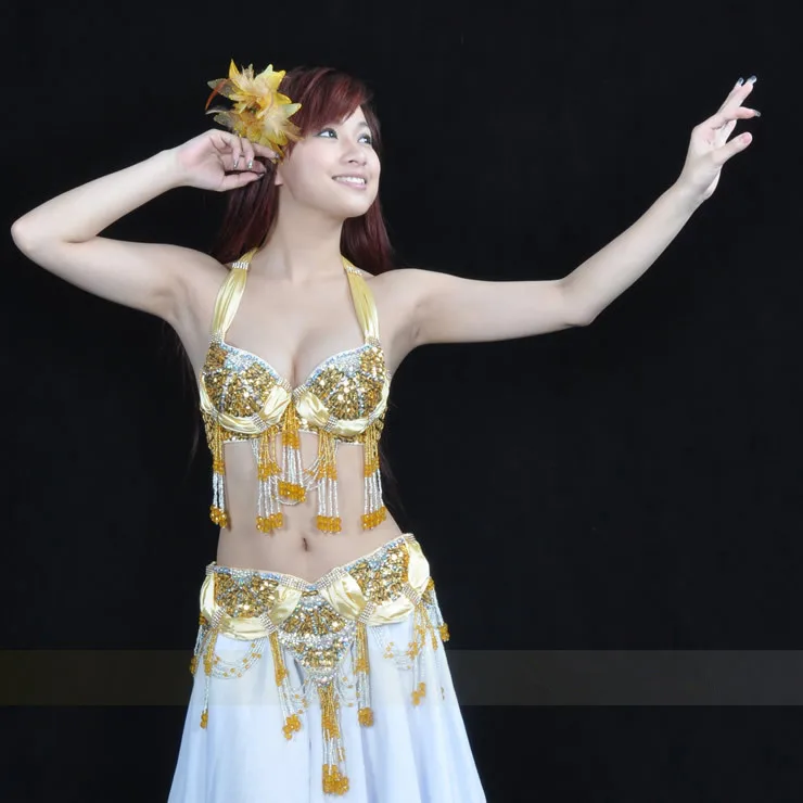 Костюм для танца живота комплект из 2 предметов: бюстгальтер и пояс индийский