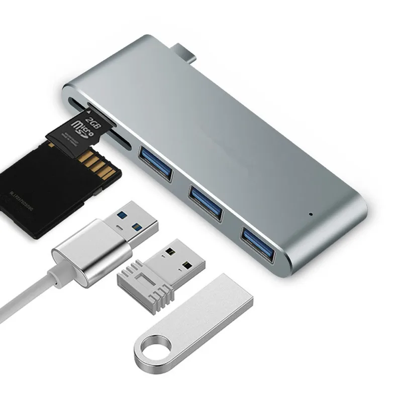 Basix USB C концентратор Тип до 3 портов 0 адаптер с SD/TF кардридер для MacBook pro Air