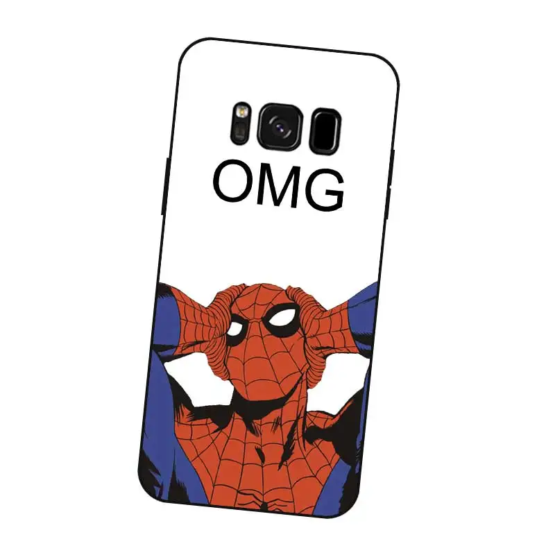 P202 &quotЧеловек-паук&quot прохладный черный силиконовый чехол Обложка для samsung Galaxy S5 S6