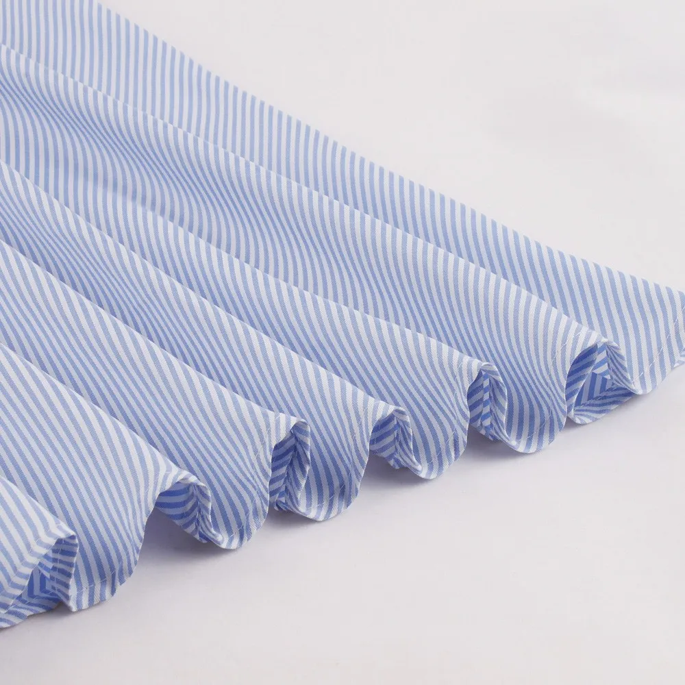 Aovica, S-4XL, 3XL размера плюс, Одри Хепберн, Свинг, рокабилли, винтажное платье, синяя полоса, принт, оборки, Ретро стиль, платья, вечерние платья