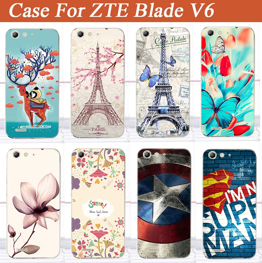 Чехол с разноцветными узорами для ZTE Blade V6 X7 чехол суперчашкой блестящий накладка