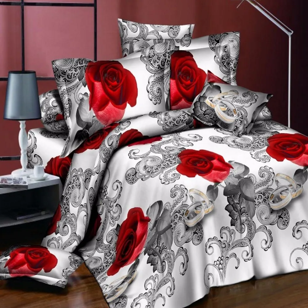 Хлопковый комплект постельного белья с 3D принтом героями мультфильмов