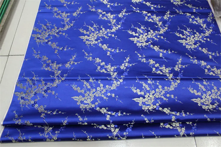 CF61 1 ярд китайский цветок сливы шелковая парча ткань Cheongsam одежда костюмы DIY Ткань для шитья кушион покрывало ткань