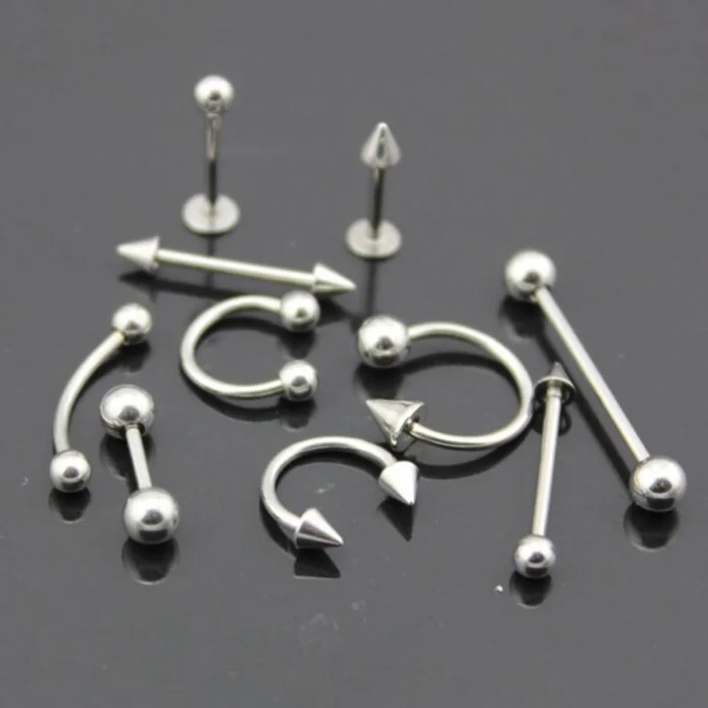 H:HYDE 1pcs 2018 new fashion lip stainless steel body and fake earrings punk Gothic nose stud septum piercing jewelry DY | Украшения и
